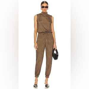 Lanston Turtleneck Jumpsuit in Olive Green Size Large NEW